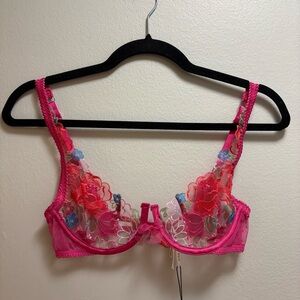 Love & Lemons Luella Underwire Lace Bra XS BNWT Floral Sheer Lingerie Coquette